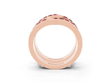 Rose gold Round Garnet Channel-Set Chevron Band_9