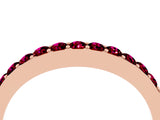 Rose gold Round Garnet Curved Wedding Band with Channel Setting_10