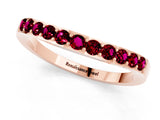 Rose gold Round Garnet Curved Wedding Band with Channel Setting_7