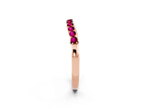 Rose gold Round Garnet Curved Wedding Band with Channel Setting_8