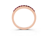 Rose gold Round Garnet Curved Wedding Band with Channel Setting_9