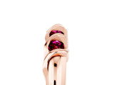 Rose gold Round Garnet Eternity Band with Twist Prong Setting_11