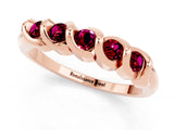 Rose gold Round Garnet Eternity Band with Twist Prong Setting_7