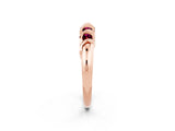 Rose gold Round Garnet Eternity Band with Twist Prong Setting_8