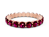 Rose gold Round Garnet Eternity Band with U-Prong Setting_30