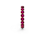 Rose gold Round Garnet Eternity Band with U-Prong Setting_32