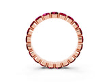Rose gold Round Garnet Eternity Band with U-Prong Setting_33