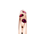Rose gold Round Garnet Flush-Set Comfort Fit Band_11