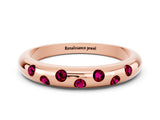 Rose gold Round Garnet Flush-Set Comfort Fit Band_6