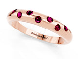 Rose gold Round Garnet Flush-Set Comfort Fit Band_7