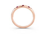 Rose gold Round Garnet Flush-Set Comfort Fit Band_9