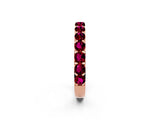 Rose gold Round Garnet Half Eternity Band with Classic Prong Setting_8