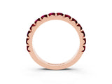 Rose gold Round Garnet Half Eternity Band with Classic Prong Setting_9