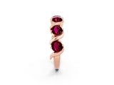 Rose gold Round Garnet Half Eternity Band with Wave Prong Setting_8