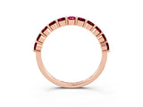 Rose gold Round Garnet Half-Eternity Prong-Set Band_9