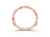 Rose gold Round Garnet Leaf Eternity Band with Bezel Setting_67