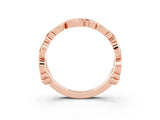 Rose gold Round Garnet Leaf Eternity Band with Bezel Setting_81
