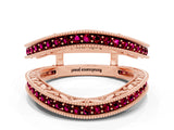 Rose gold Round Garnet Milgrain Eternity Band with Channel Setting_18