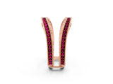 Rose gold Round Garnet Milgrain Eternity Band with Channel Setting_20