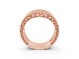Rose gold Round Garnet Milgrain Eternity Band with Channel Setting_21