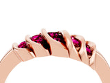 Rose gold Round Garnet Multi-Row Crossover Band_10