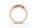 Rose gold Round Garnet Multi-Row Crossover Band_9
