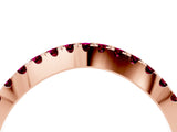 Rose gold Round Garnet Pavé Curved Band with Shared Prong Setting_10