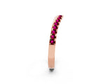 Rose gold Round Garnet Pavé Curved Band with Shared Prong Setting_8