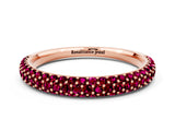 Rose gold Round Garnet Pavé Eternity Band with Shared Prong Setting_6