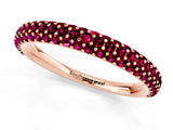Rose gold Round Garnet Pavé Eternity Band with Shared Prong Setting_7