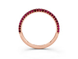 Rose gold Round Garnet Pavé Eternity Band with Shared Prong Setting_9