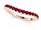 Rose gold Round Garnet Pavé Half Eternity Band with Shared Prong Setting_7