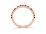 Rose gold Round Garnet Pavé Half Eternity Band with Shared Prong Setting_9