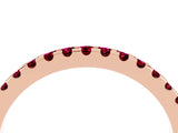 Rose gold Round Garnet Pavé Set Eternity Band with Micro Prong Setting_10