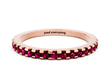 Rose gold Round Garnet Pavé Set Eternity Band with Micro Prong Setting_6