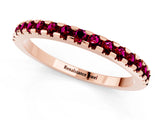 Rose gold Round Garnet Pavé Set Eternity Band with Micro Prong Setting_7