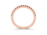 Rose gold Round Garnet Pavé Set Eternity Band with Micro Prong Setting_9