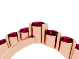 Rose gold Round Garnet Prong-Set Crossover Band_10