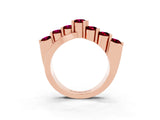 Rose gold Round Garnet Prong-Set Crossover Band_9