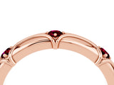 Rose gold Round Garnet Prong Set Milgrain Eternity Band_10