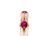 Rose gold Round Garnet Prong Set Milgrain Eternity Band_11