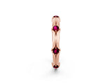 Rose gold Round Garnet Prong Set Milgrain Eternity Band_8