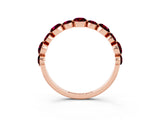 Rose gold Round Garnet Scalloped Prong Set Eternity Band_21