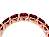 Rose gold Round Garnet Shared Prong Eternity Band_10