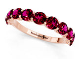 Rose gold Round Garnet Shared Prong Eternity Band_7