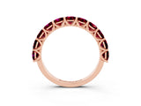 Rose gold Round Garnet Shared Prong Eternity Band_9