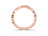 Rose gold Round Garnet Twist Eternity Band with Pavé Setting_9