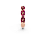 Rose gold Round Garnet Twisted Eternity Band with Pavé and Shared Prong Setting_20