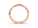 Rose gold Round Garnet Twisted Eternity Band with Pavé and Shared Prong Setting_21