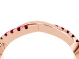 Rose gold Round Garnet Twisted Infinity Band with Prong Setting_10